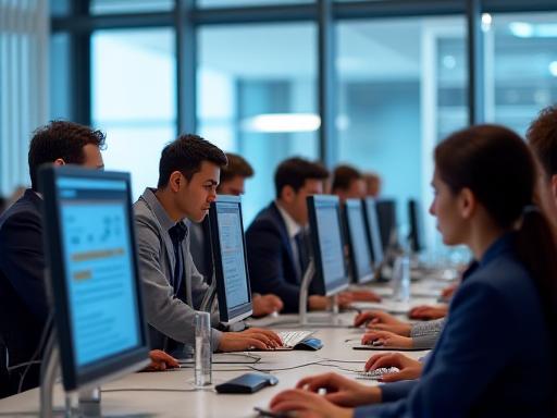 Moderno ufficio con persone che lavorano al computer
