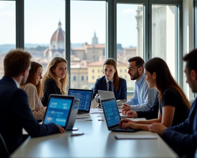 Il team di Alba Connessa nel loro ufficio a Firenze